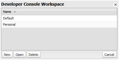 Developer Console workspace